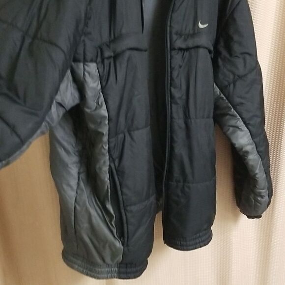 Vintage 2000 Nike Grey / Black Tag Reversible Puffer Coat Black Grey Sz 2XL - Picture 5 of 6